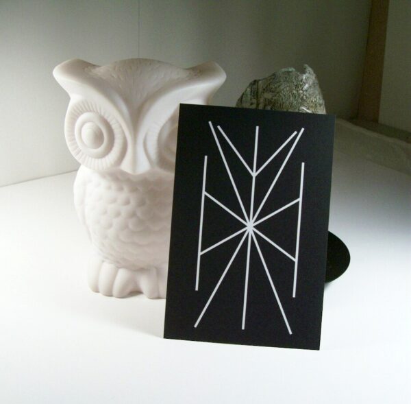 Crossroads Protection 2 Bind Rune Black Altar Card by Wayuką́