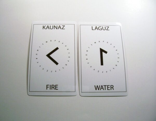 White Runic Element Cards by Wayuką́