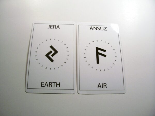 White Runic Element Cards by Wayuką́