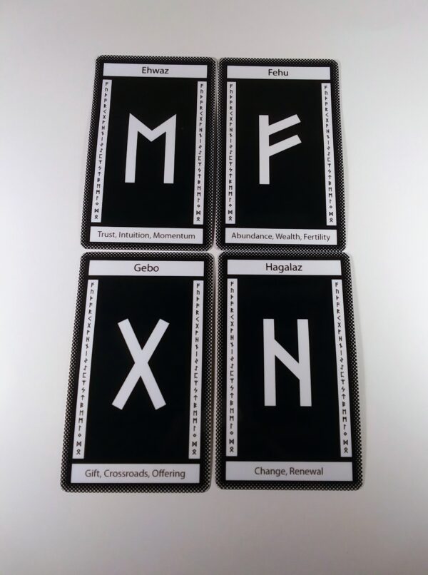 Black Glass Rune Cards by Wayuką́