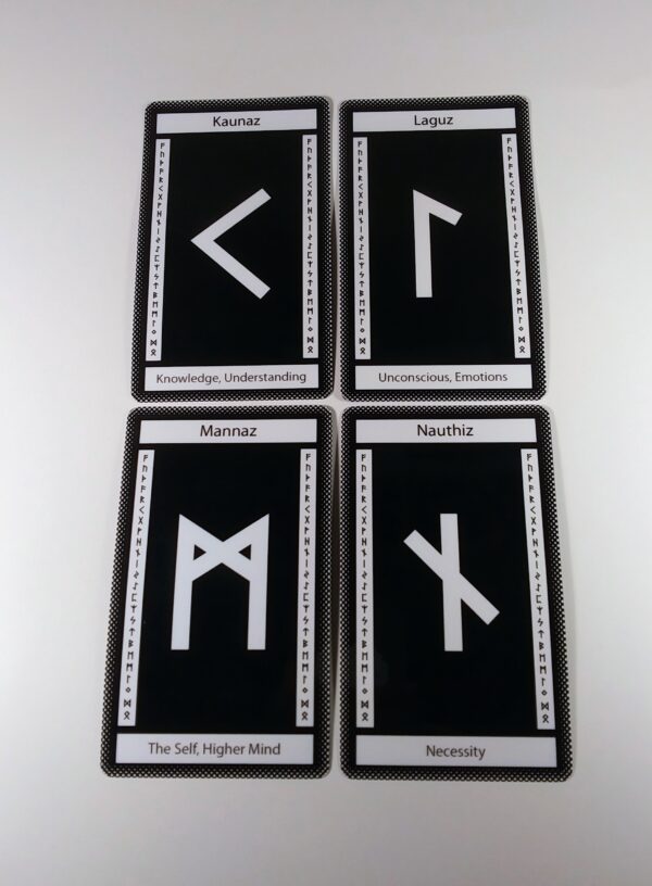 Black Glass Rune Cards by Wayuką́