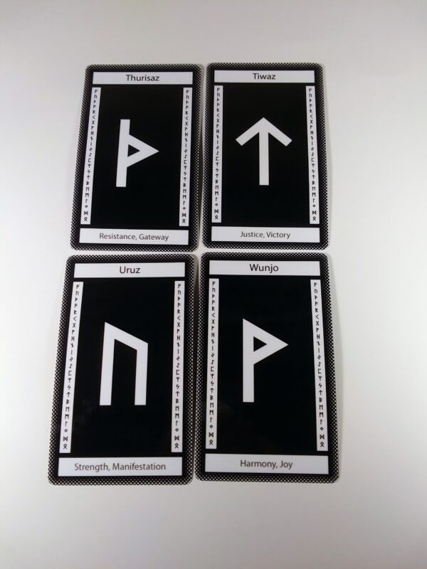 Black Glass Rune Cards by Wayuką́