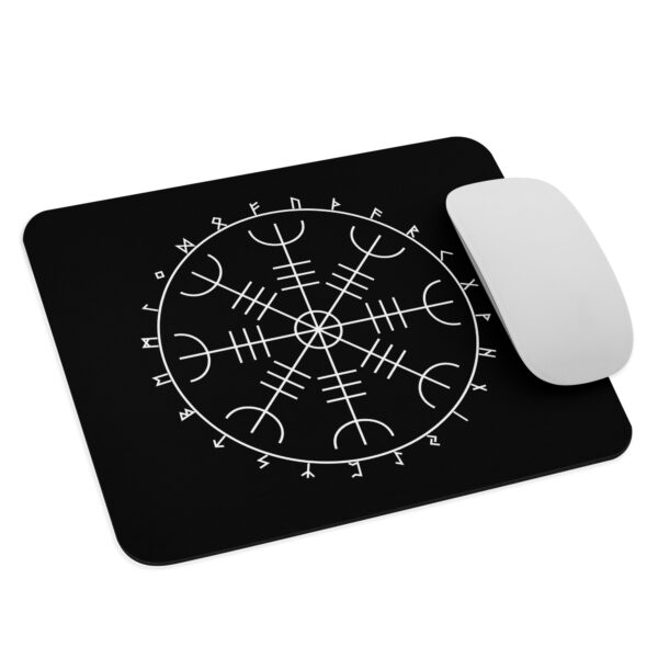 Aegishjalmr Runes Black Mouse Pad by Wayuką́