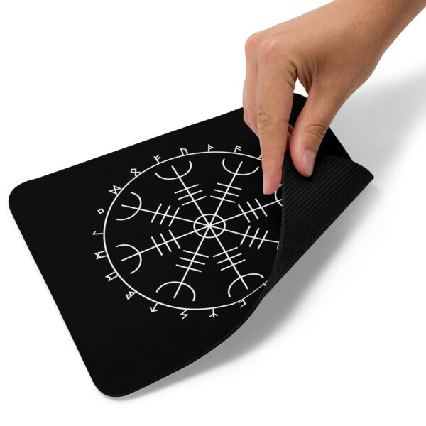 Aegishjalmr Runes Black Mouse Pad by Wayuką́