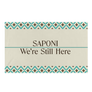 Saponi We're Still Here Wall Flag by Wayuką́