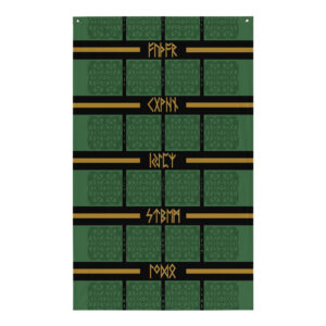 Celtic Runes 1 Wall Flag by Wayuką́