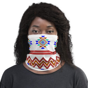 Sienna and White Indigenous Print Neck Gaiter by Wayuką́