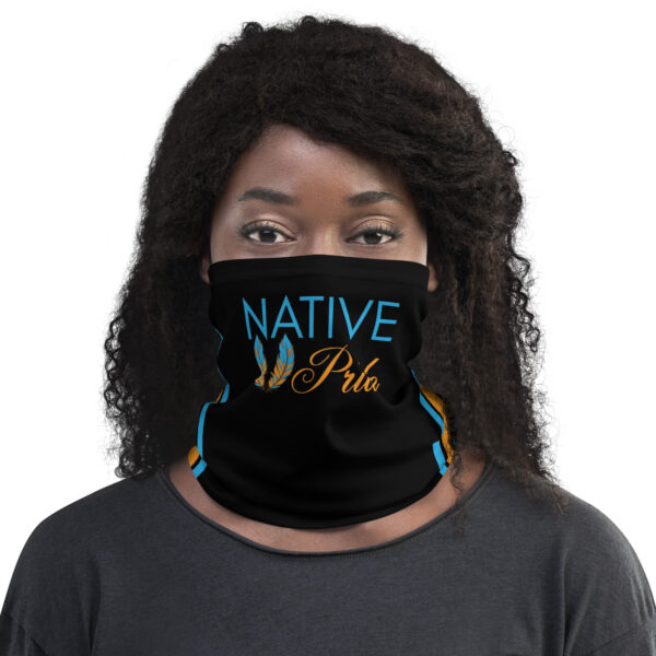 Native Pride Feathers Black Neck Gaiter by Wayuką́