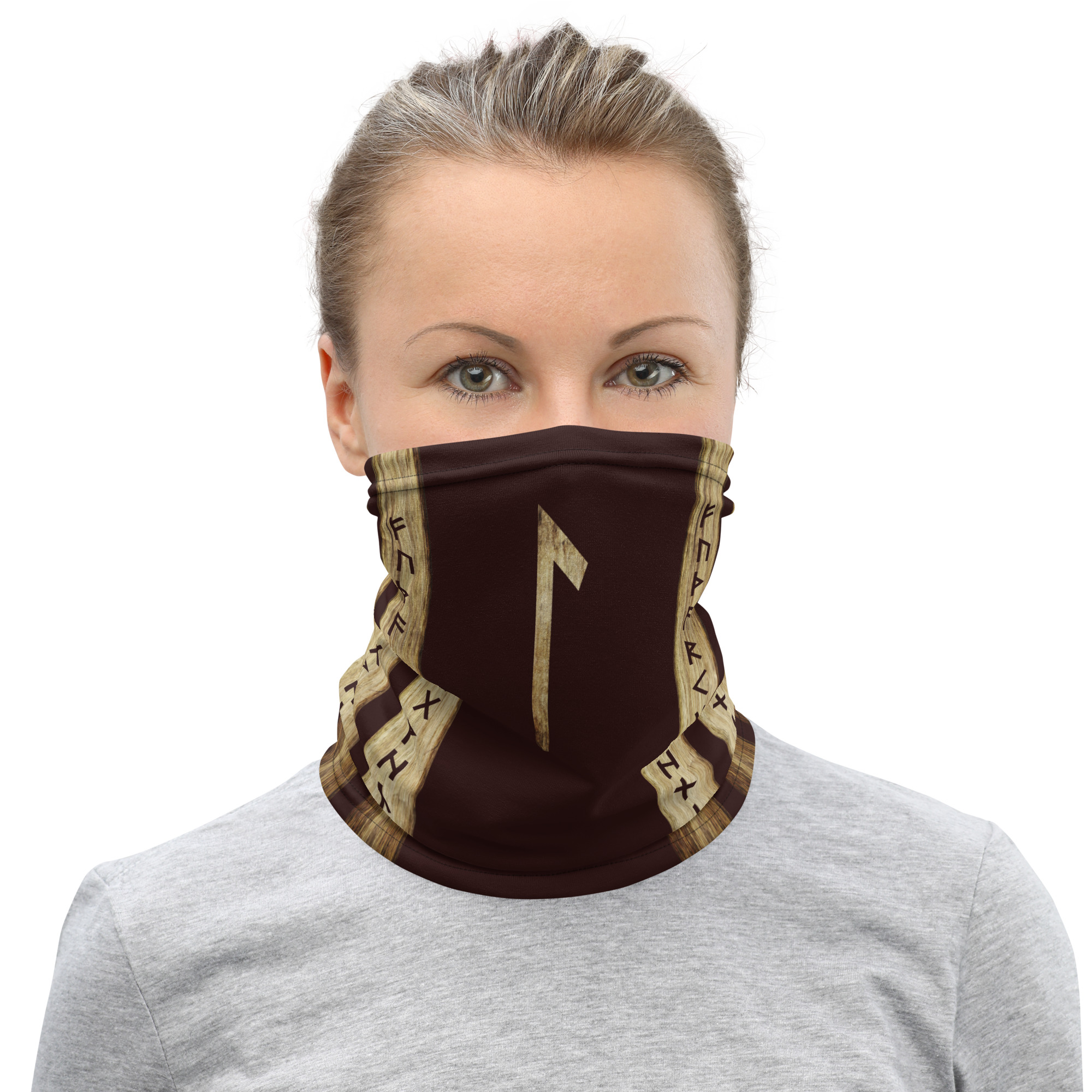 Laguz Brown Grunge Neck Gaiter by Wayuką́