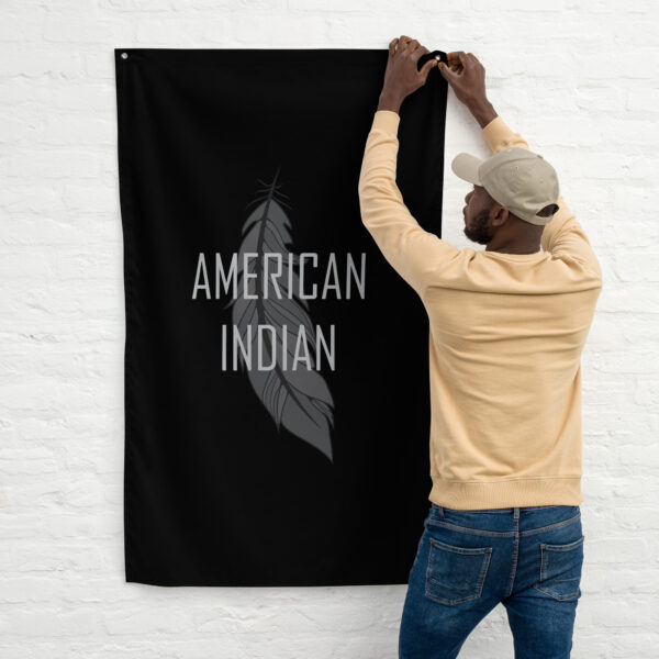 American Indian Feather Wall Flag by Wayuką́