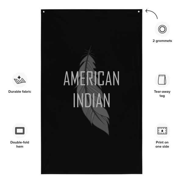 American Indian Feather Wall Flag by Wayuką́