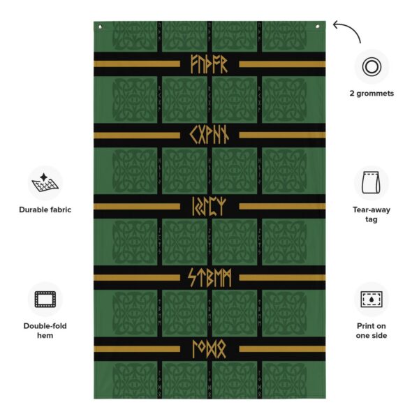 Celtic Runes 1 Wall Flag by Wayuką́