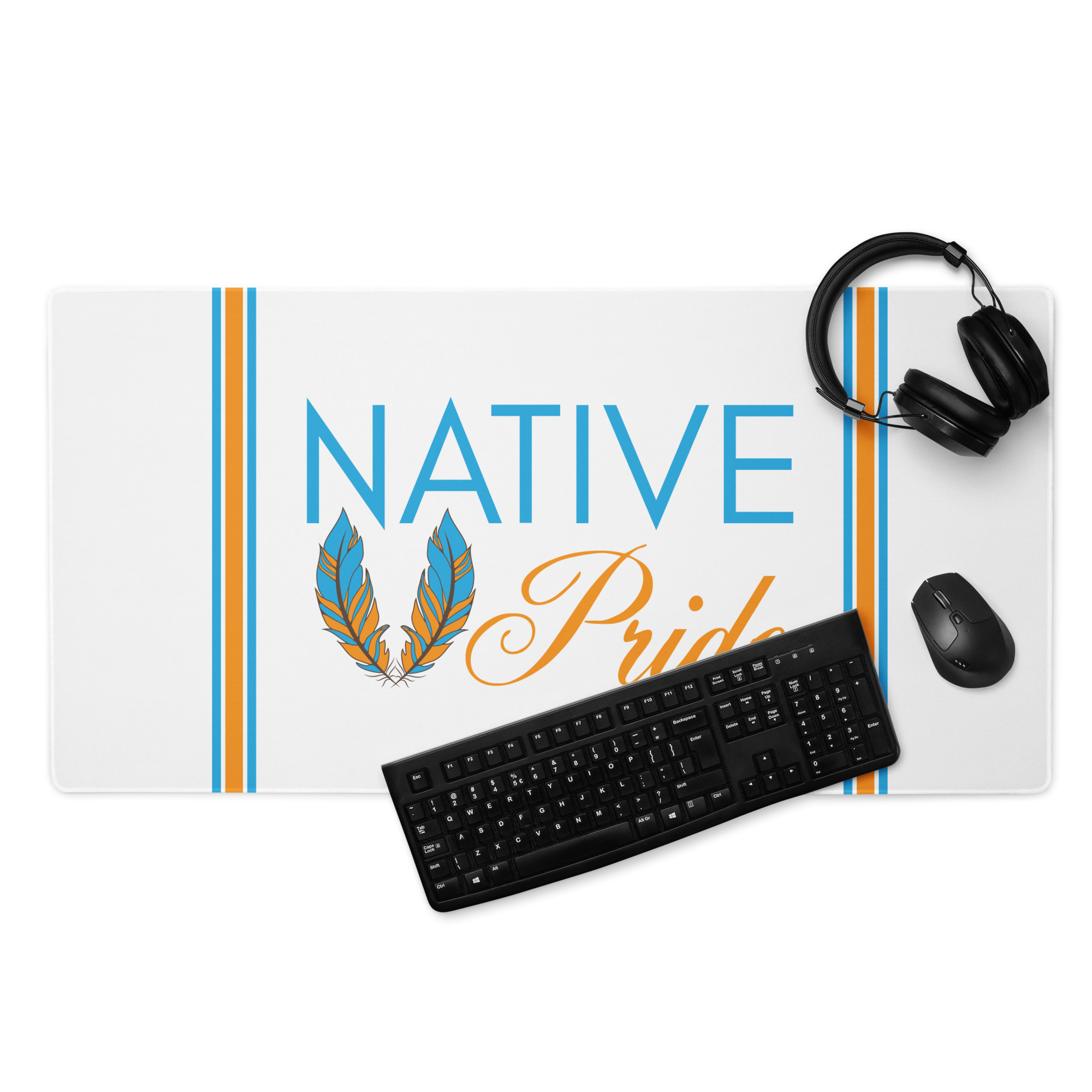 Native Pride Feathers 1 Gaming Mouse Pad by Wayuką́