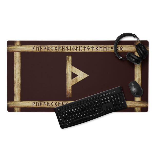 Thurisaz Brown Grunge Gaming Mouse Pad by Wayuką́