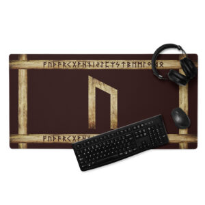 Uruz Brown Grunge Gaming Mouse Pad by Wayuką́