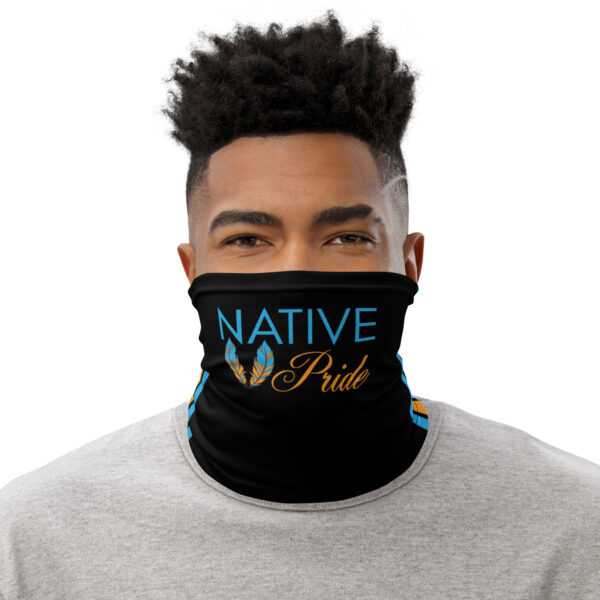 Native Pride Feathers Black Neck Gaiter by Wayuką́