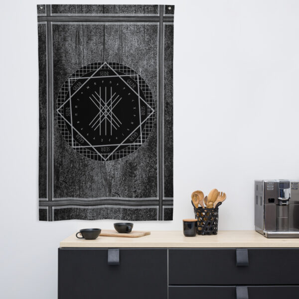 Seidr Galdr Web of Wyrd Wall Flag by Wayuką́