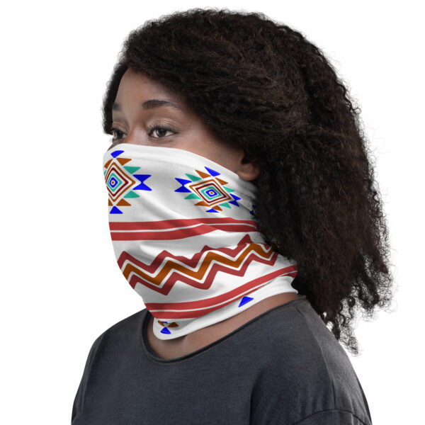 Sienna and White Indigenous Print Neck Gaiter by Wayuką́