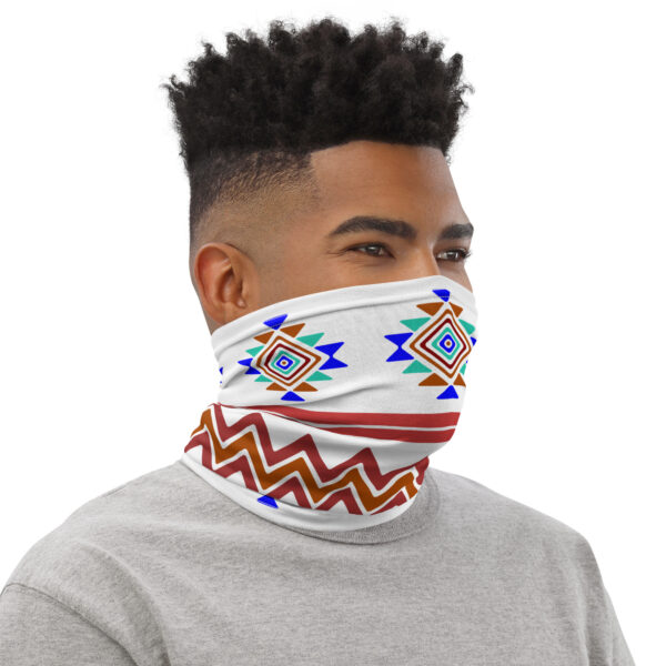 Sienna and White Indigenous Print Neck Gaiter by Wayuką́