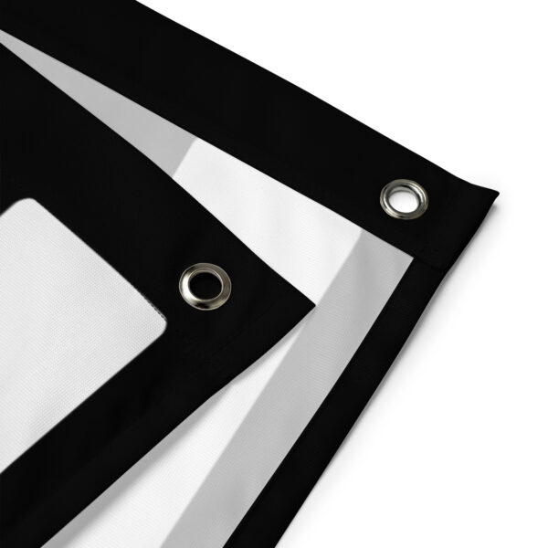 Thurisaz Black and White Wall Flag by Wayuką́