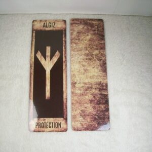 Algiz Brown Grunge Rune Bookmark by Wayuką́