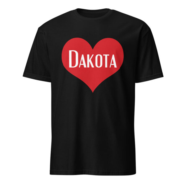 Black Dakota Heart Unisex T-shirt by Wayuką́