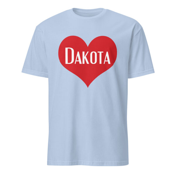 Light Blue Dakota Heart Unisex T-shirt by Wayuką́