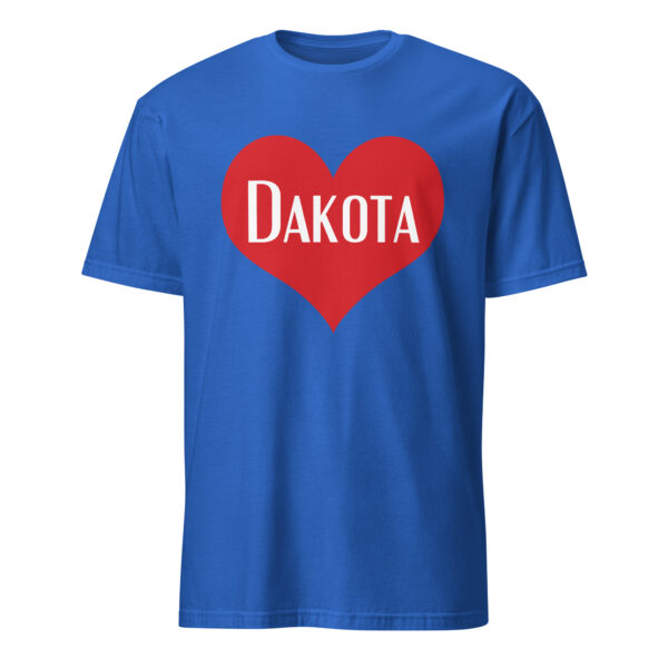 Royal Blue Dakota Heart Unisex T-shirt by Wayuką́