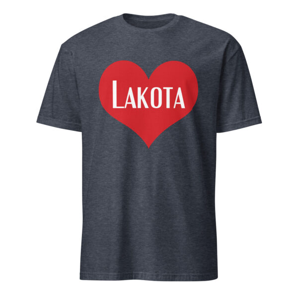 Heather Navy Lakota Heart Unisex T-shirt by Wayuką́