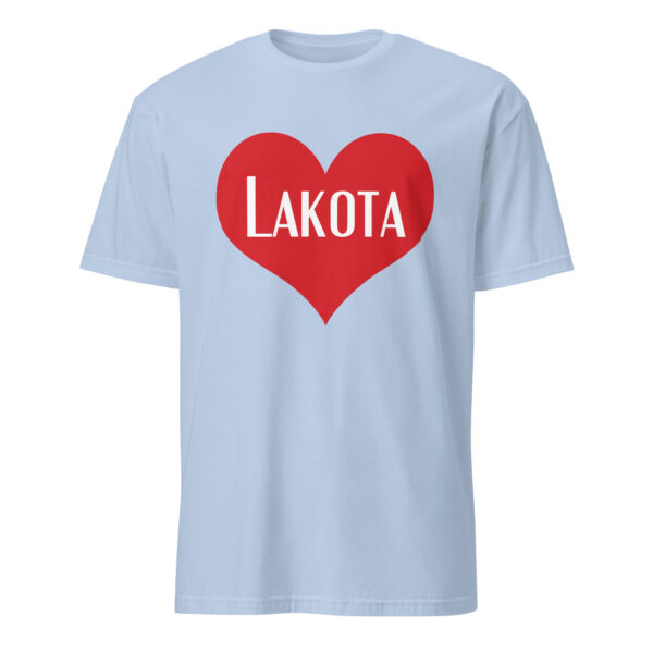 Light Blue Lakota Heart Unisex T-shirt by Wayuką́