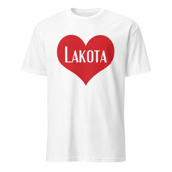 White Lakota Heart Unisex T-shirt by Wayuką́