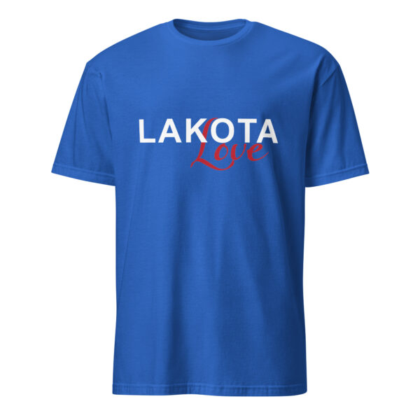 Royal Blue Lakota Love Unisex T-shirt by Wayuką́