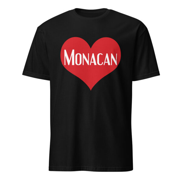 Black Monacan Heart Unisex T-shirt by Wayuką́