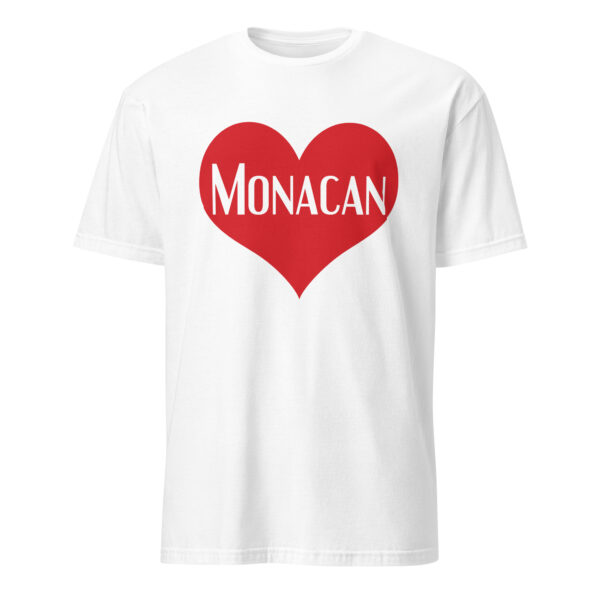 White Monacan Heart Unisex T-shirt by Wayuką́