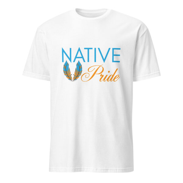 White Native Pride Feathers Unisex T-shirt by Wayuką́