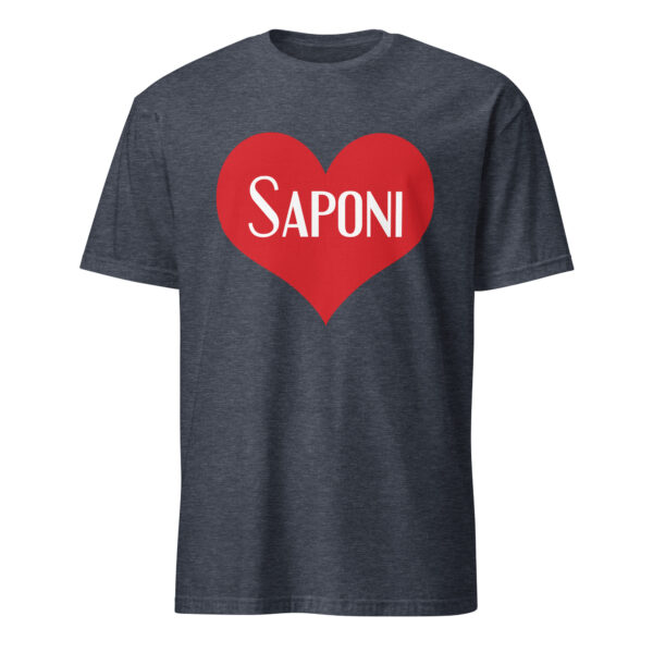 Heather Navy Saponi Heart Unisex T-shirt by Wayuką́