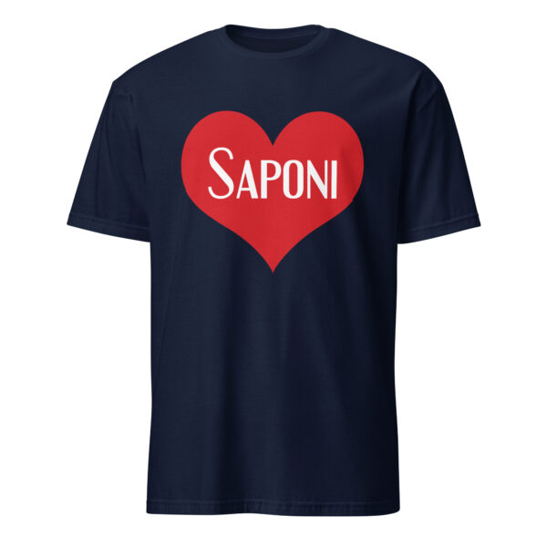 Navy Saponi Heart Unisex T-shirt by Wayuką́