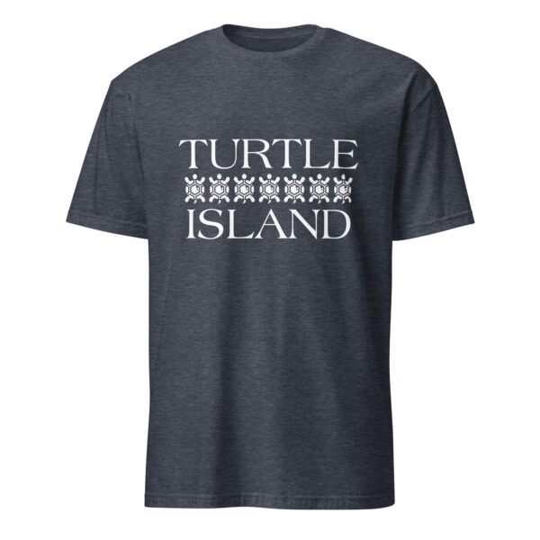 Heather Navy Turtle Island 4 Unisex T-shirts by Wayuką́