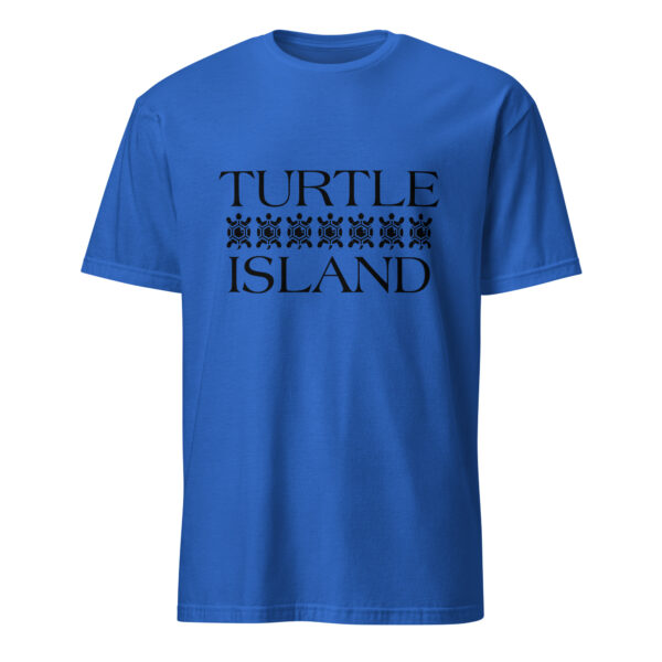 Royal Blue Turtle Island 4 Unisex T-shirts by Wayuką́