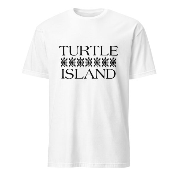 White Turtle Island 4 Unisex T-shirts by Wayuką́