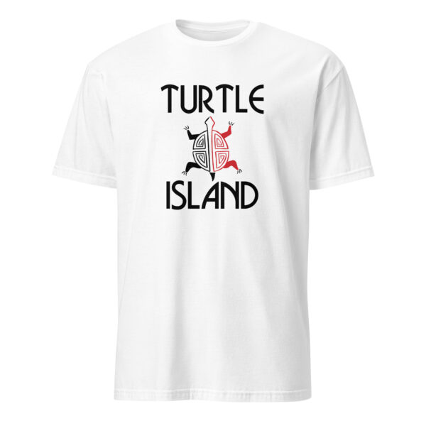 White Turtle Island Unisex T-shirts by Wayuką́