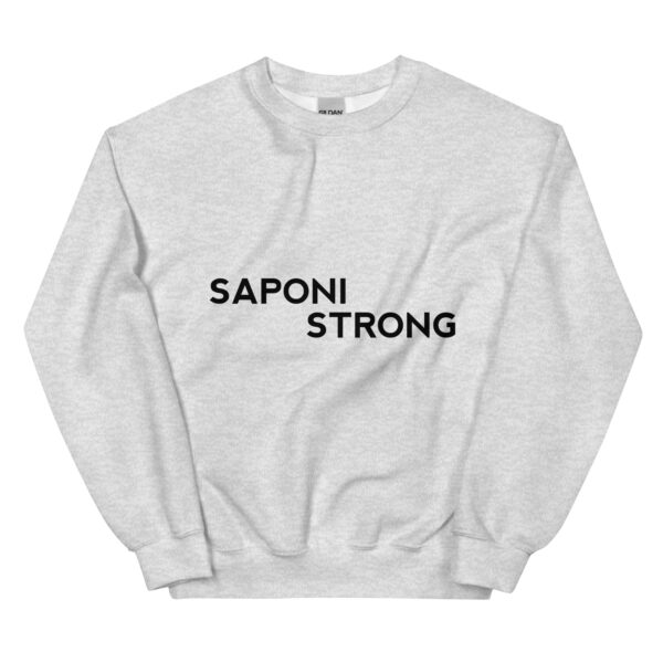 Ash Grey Saponi Strong Unisex Sweatshirt by Wayuką́