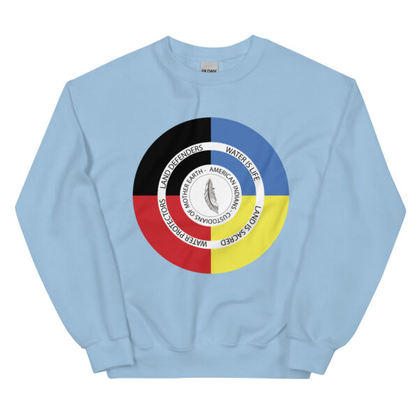 Light Blue Custodians of Mother Earth Unisex Sweatshirt by Wayuką́