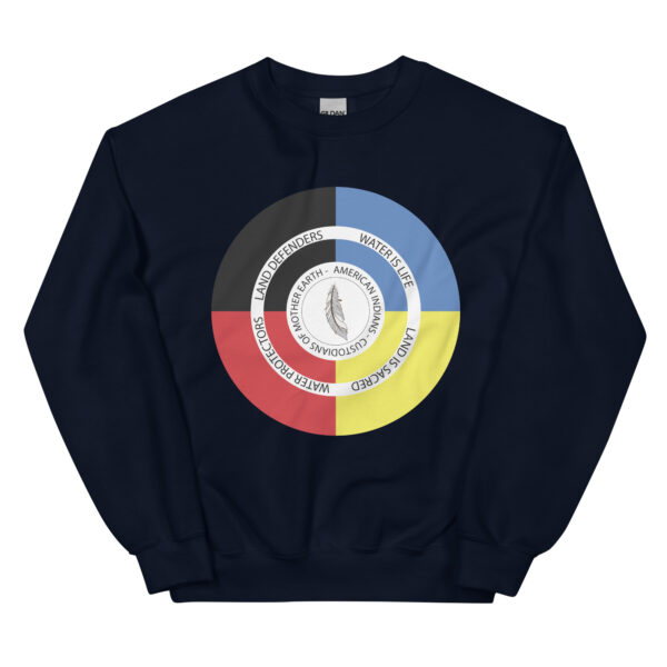 Navy Custodians of Mother Earth Unisex Sweatshirt by Wayuką́