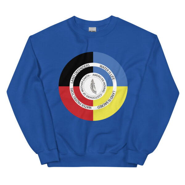 Roayl Blue Custodians of Mother Earth Unisex Sweatshirt by Wayuką́