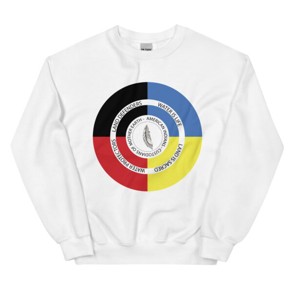 White Custodians of Mother Earth Unisex Sweatshirt by Wayuką́