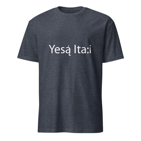 Heather Navy Yesa Ita:i Unisex T-shirt by Wayuką́